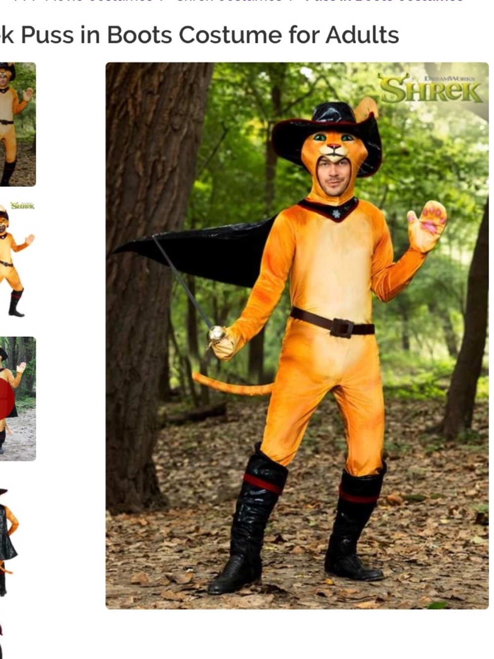 Puss N Boots XL unisex Halloween costume